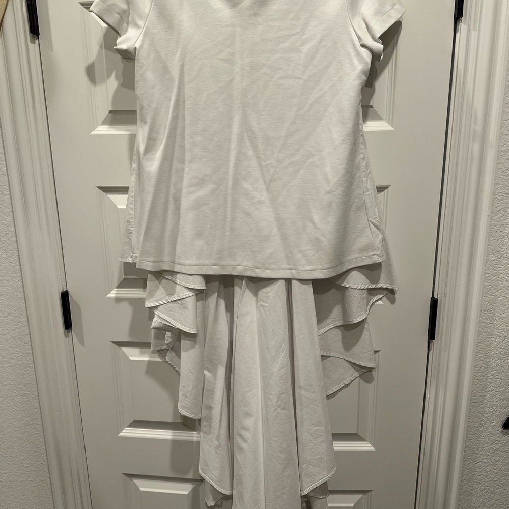 Gracia White High-Low Hem Top